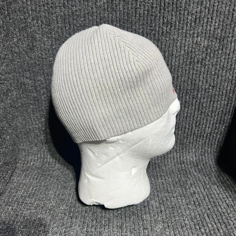 Vintage Polo Ralph Lauren Beanie Mens OS Gray RL‎ Flag Patch Ribbed Knit